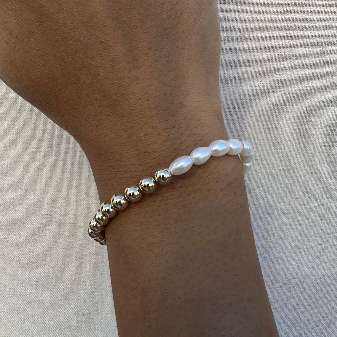 half pearl half juno bracelet (6mm) Cuffed by Nano LLC