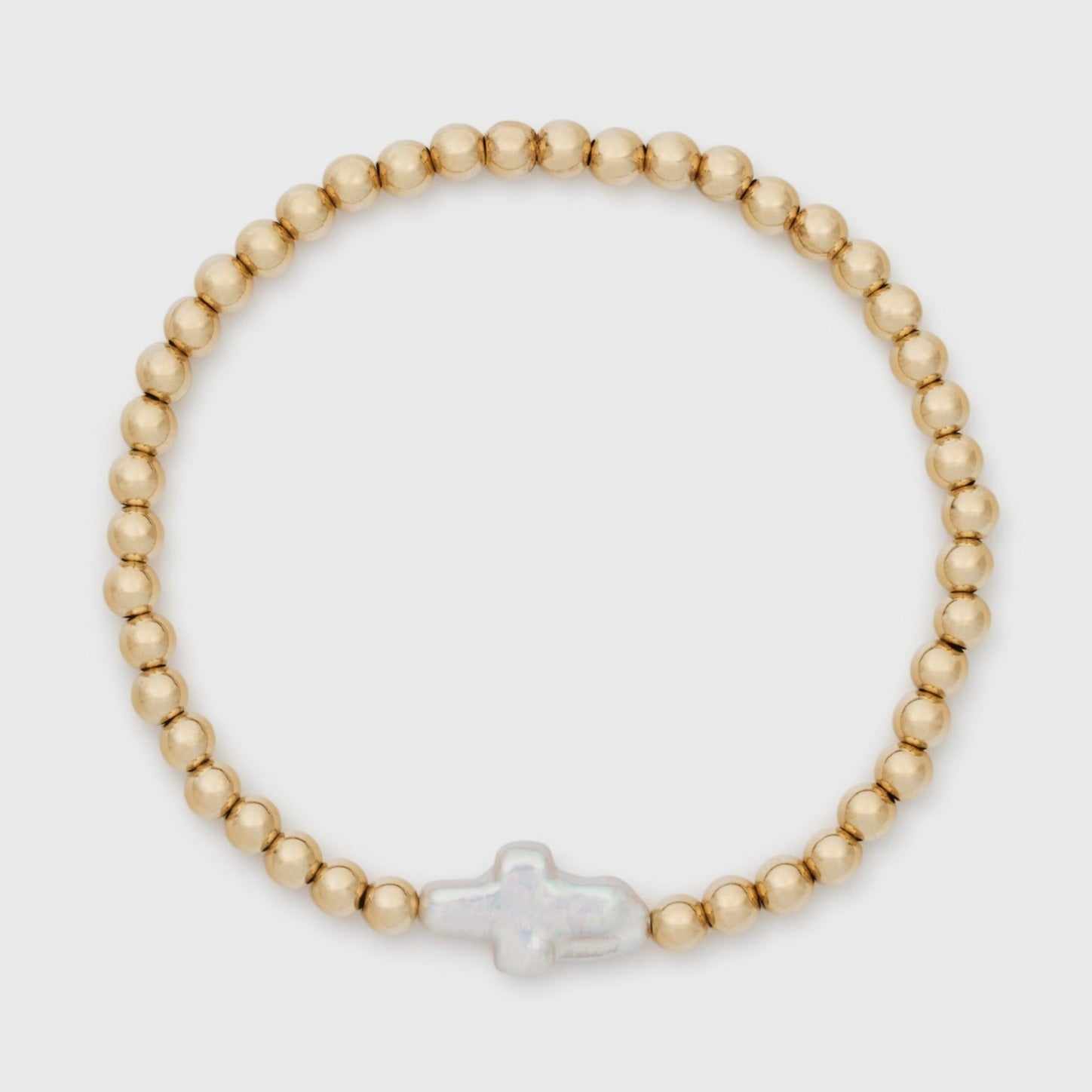 pearl cross juno bracelet (4mm) Cuffed by Nano LLC