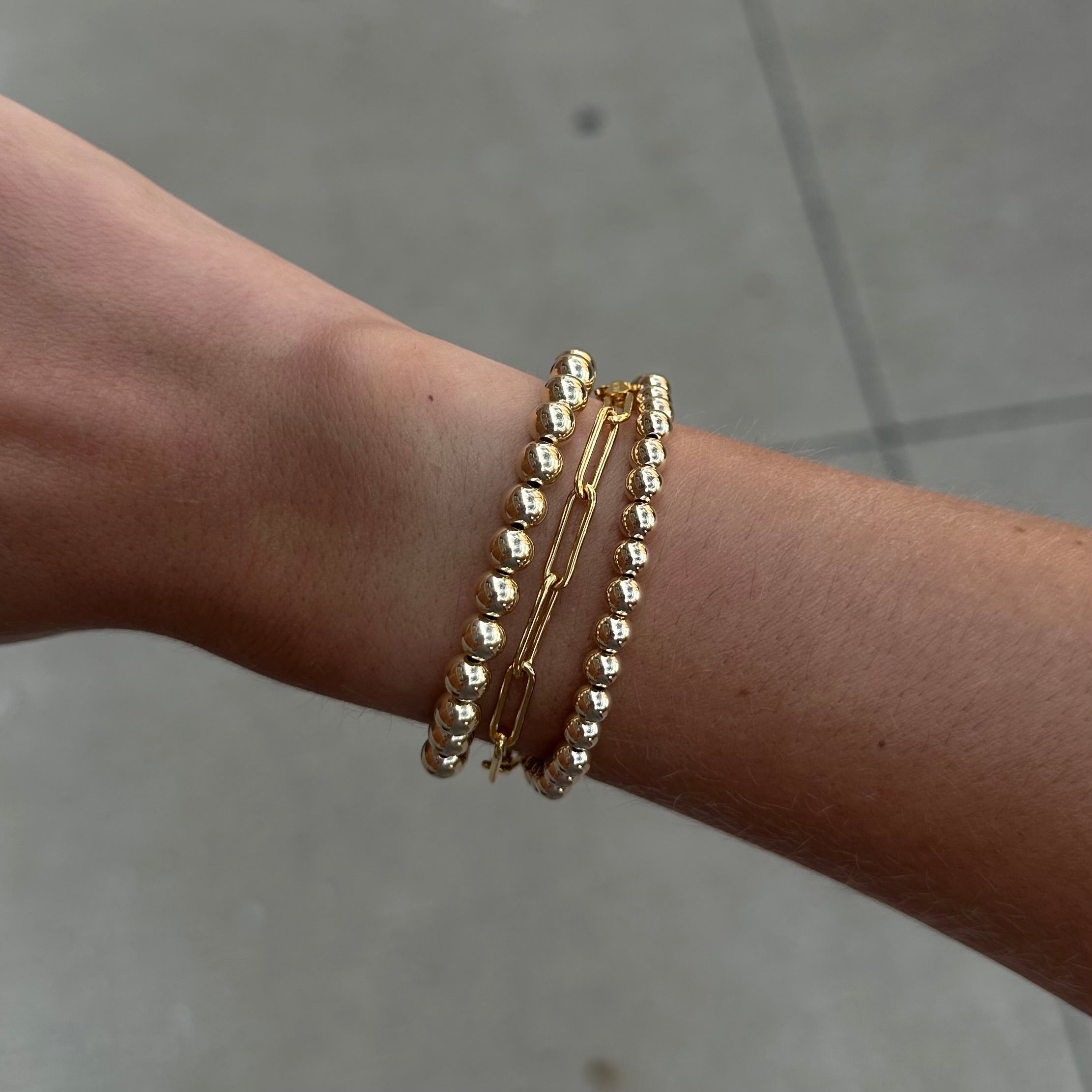 chunky paperclip + juno (5+6mm) bracelet triple stack Cuffed by Nano LLC