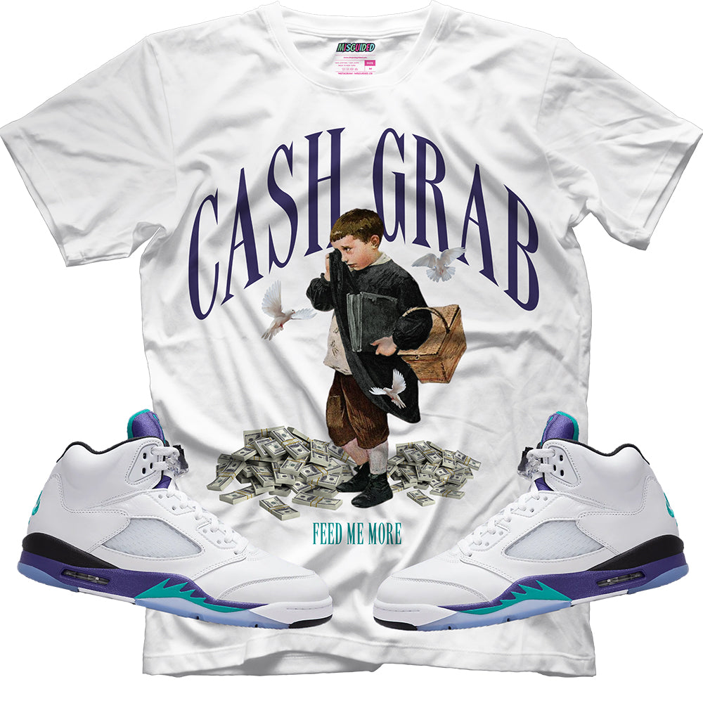 Cash Grab (Air Jordan 5 Grape) T-Shirt Misguided