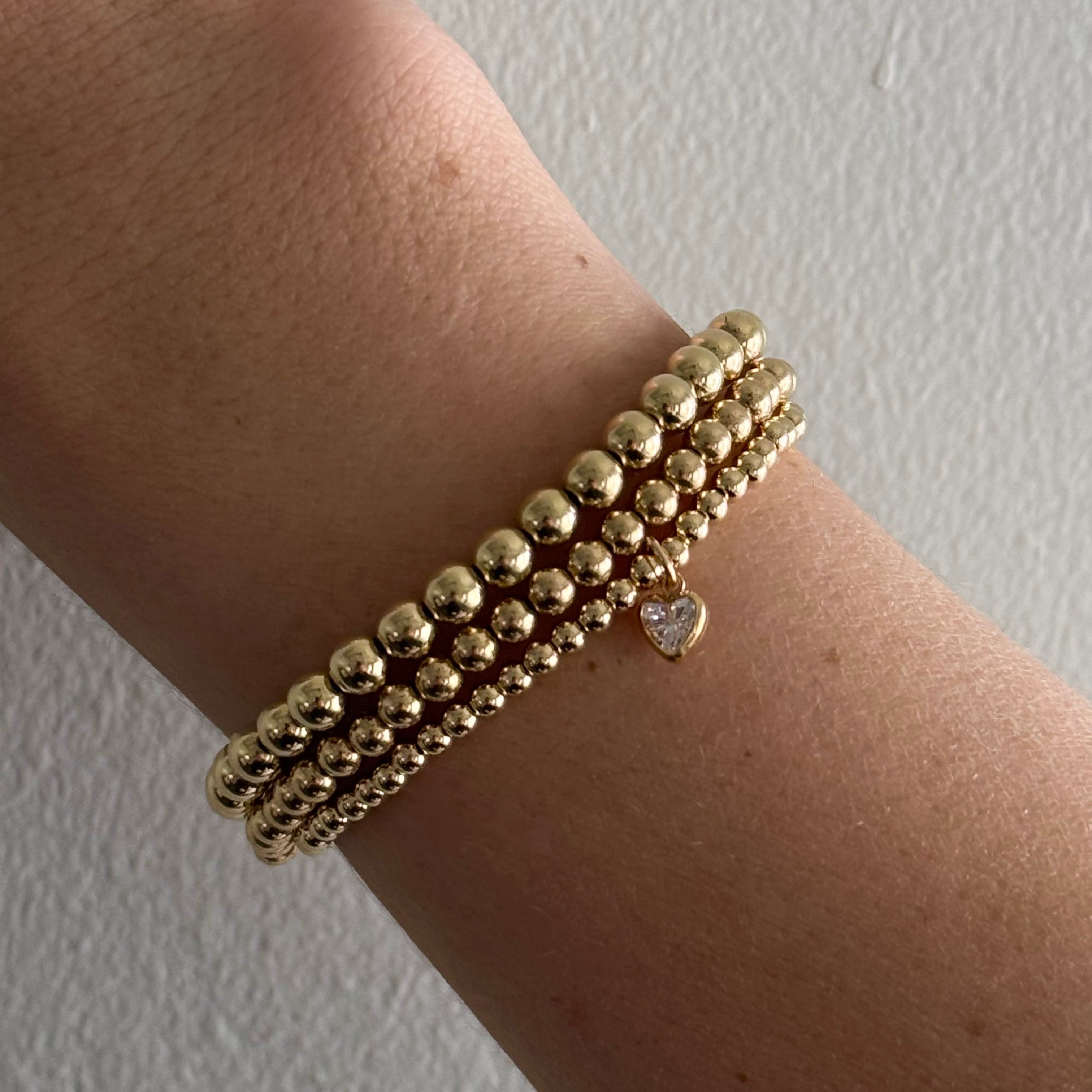 heart stone juno bracelet triple stack (3+4+5mm) Cuffed by Nano LLC